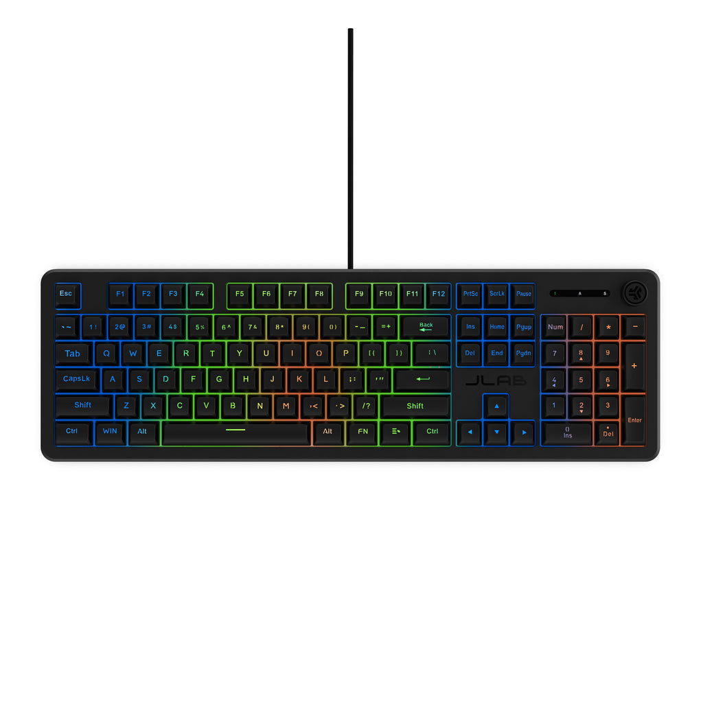 Nightfall Full-Size Wired Gaming Keyboard White - Black