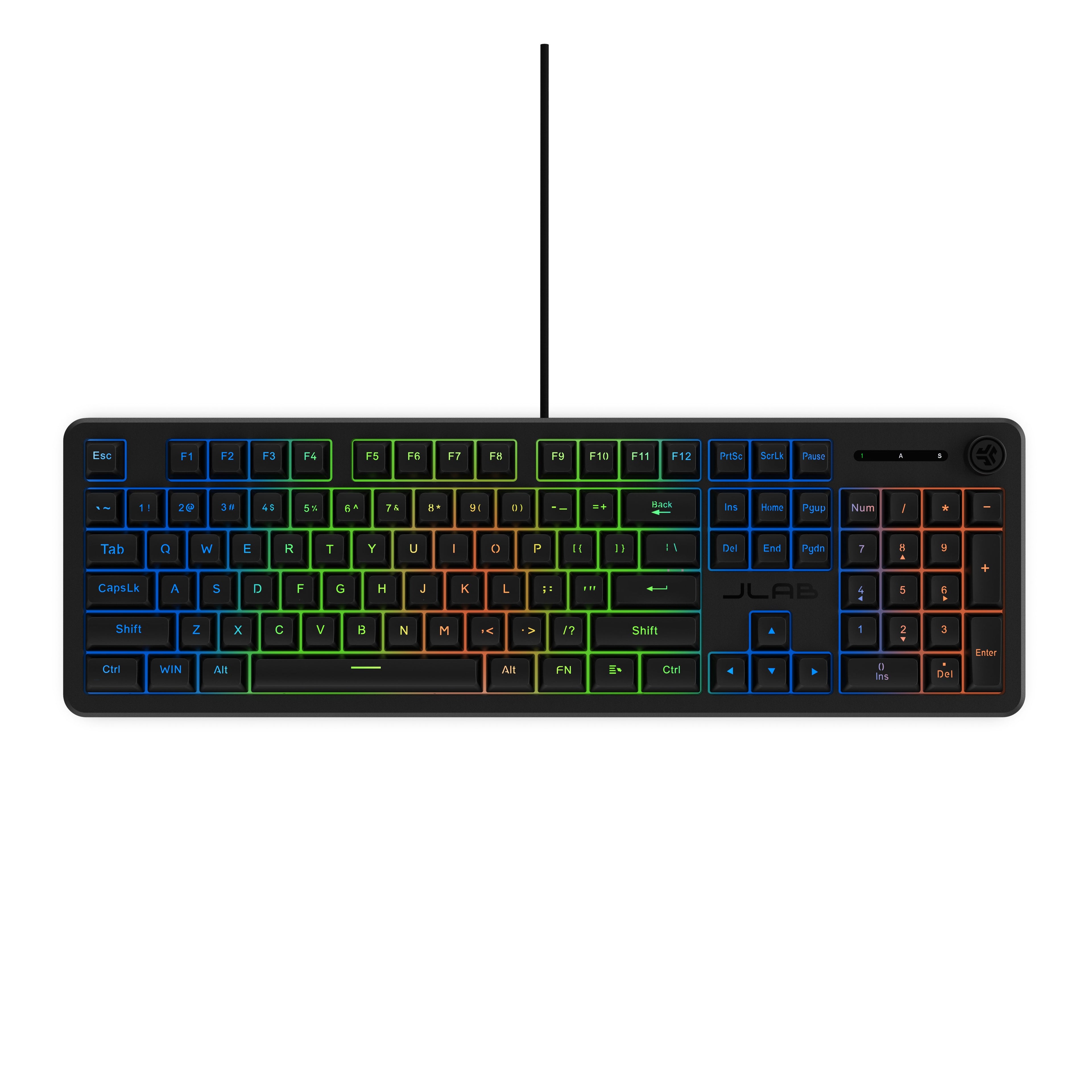 Nightfall Full-Size Wired Gaming Keyboard White - Black