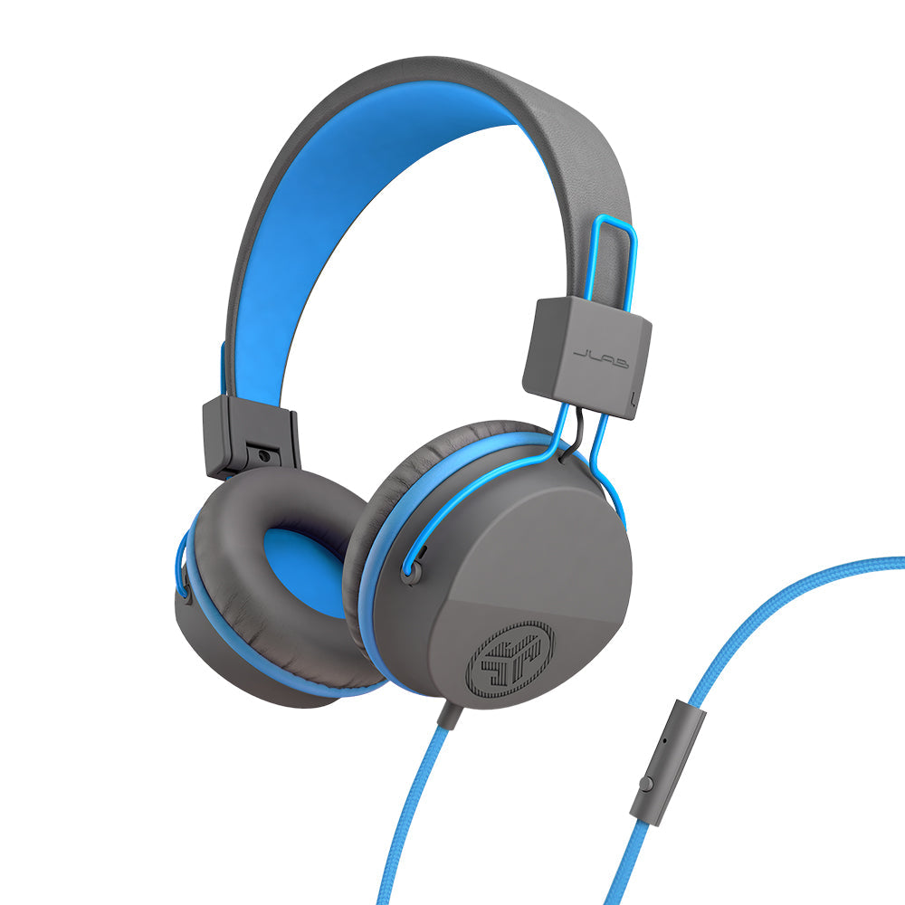JBuddies Studio On-Ear Kids Wired Type-C Headphones Dark Pink - Graphite/Blue