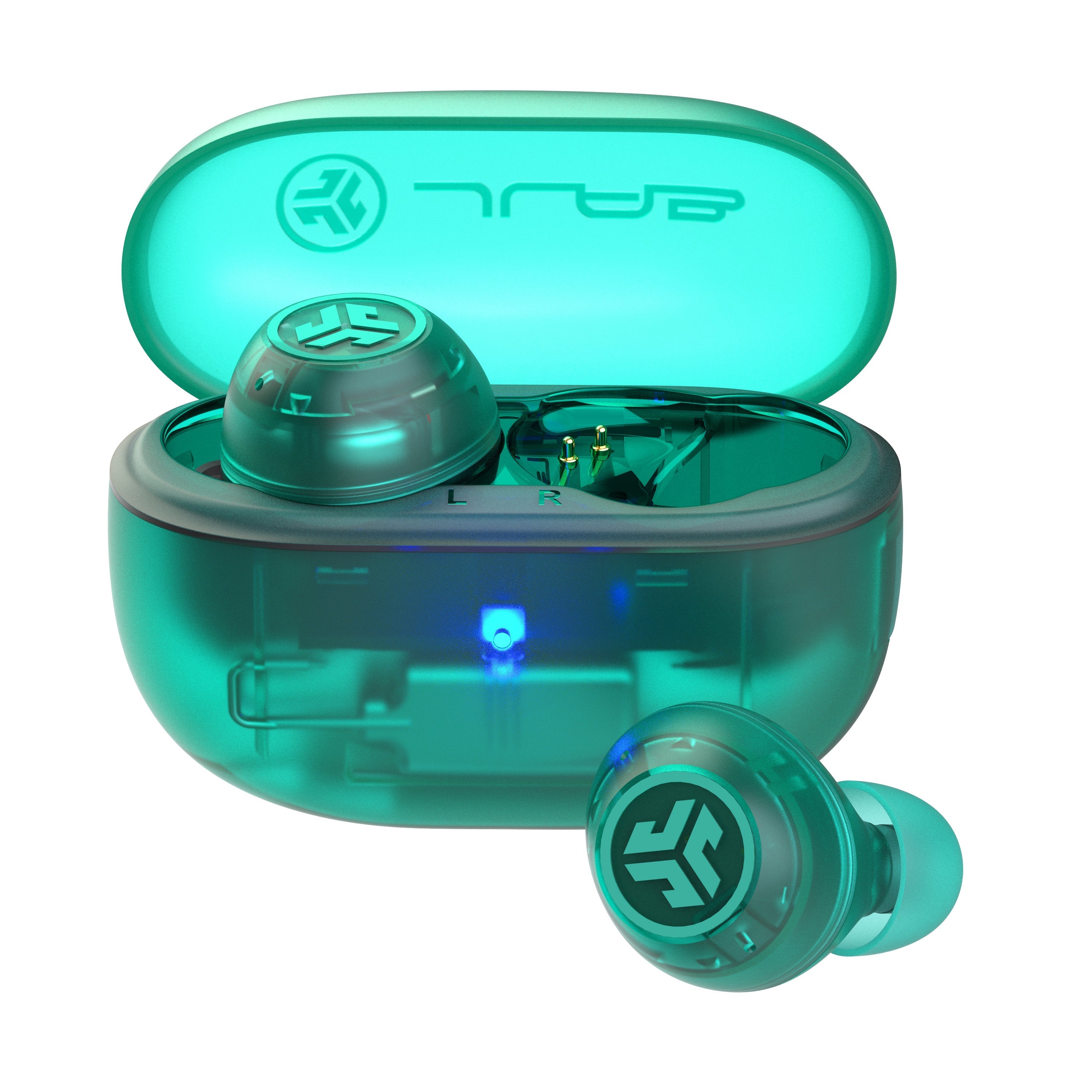 Go Pop ANC True Wireless Earbuds Fuchsia - Transparent Teal