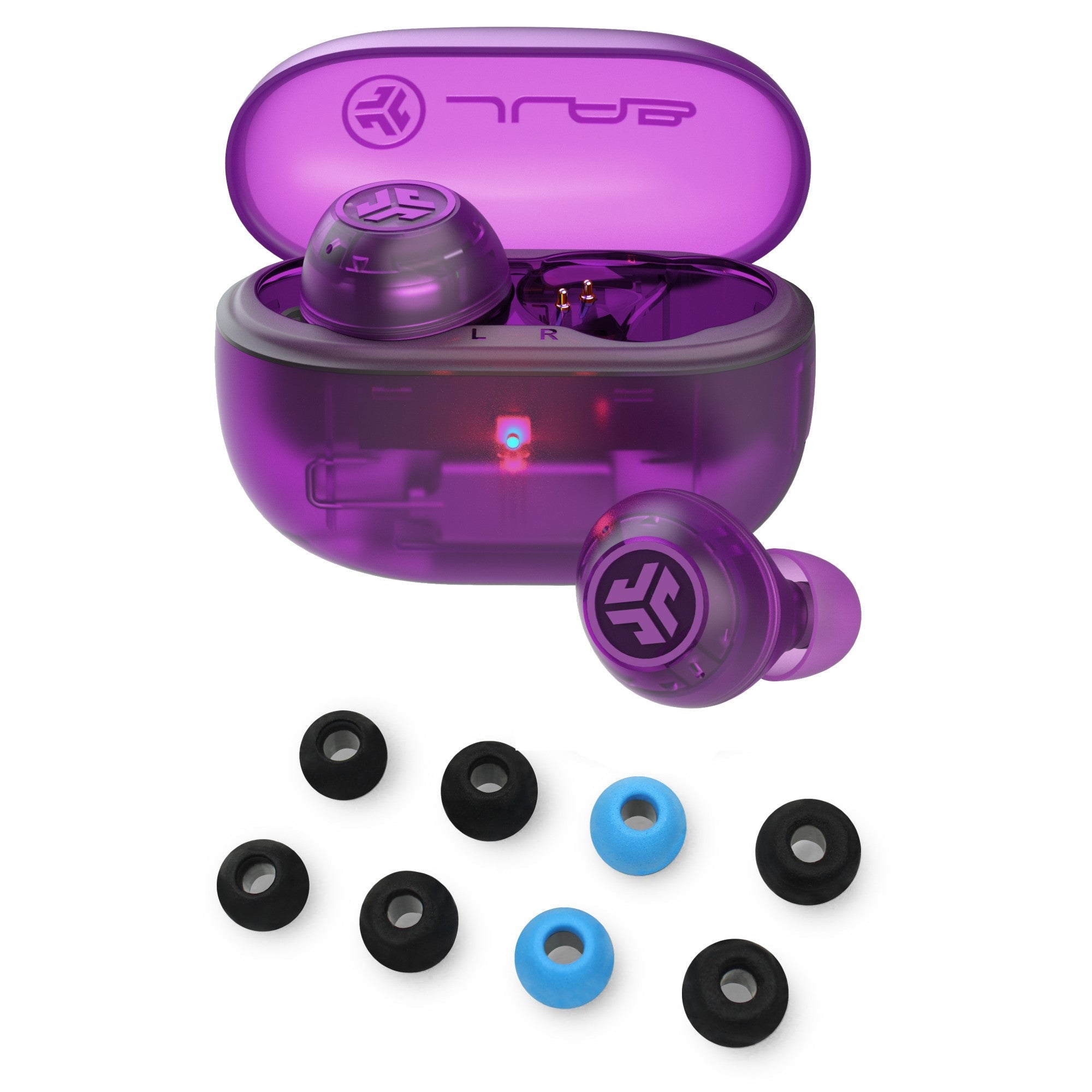 Go Pop ANC Transparent Neon Green + Tips - Transparent Purple
