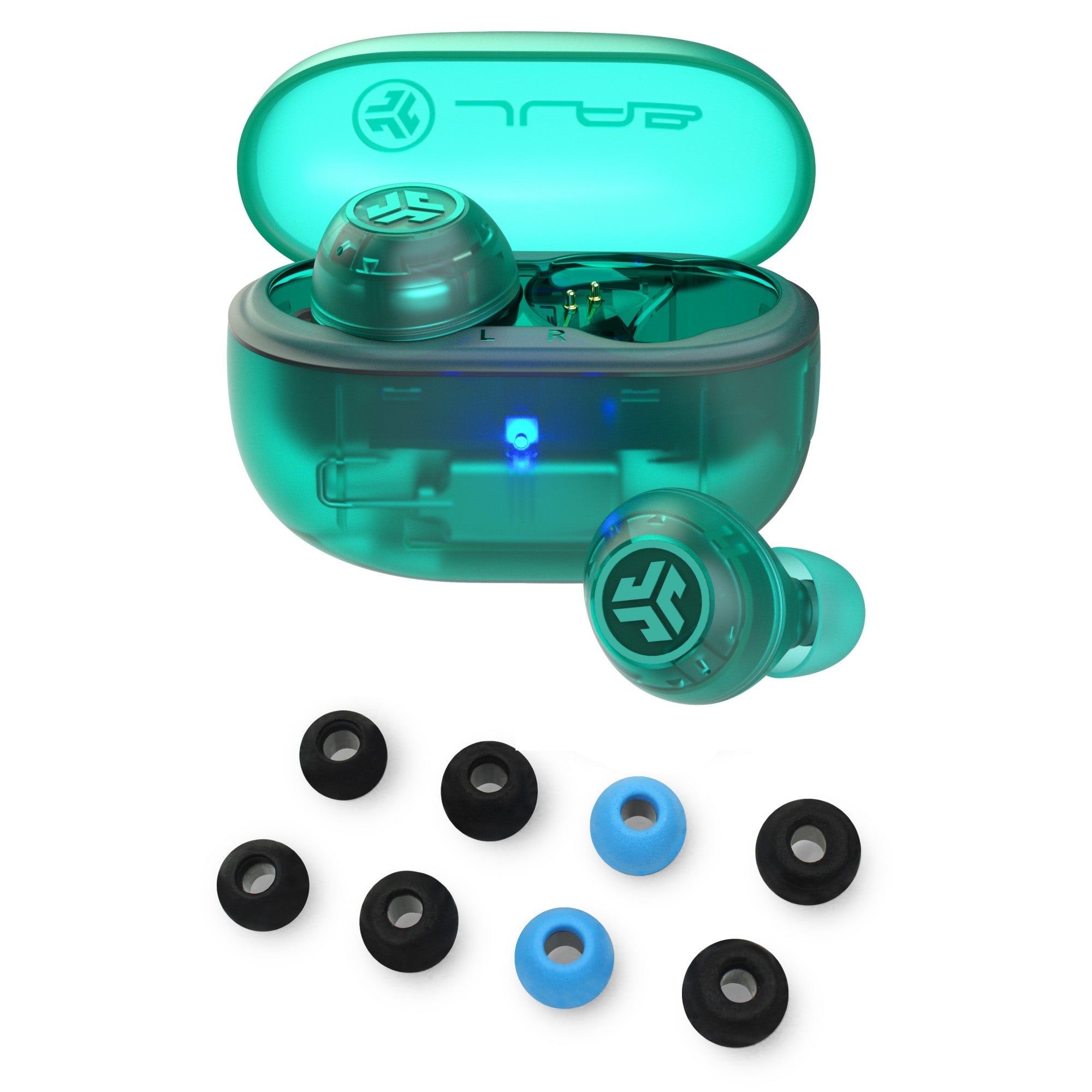 Go Pop ANC Transparent Neon Green + Tips - Transparent Teal